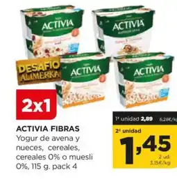 Alimerka ACTIVIA FIBRAS Yogur de avena y nueces, cereales, cereales 0% o muesli oferta