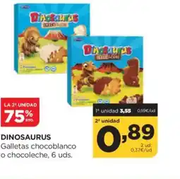Alimerka DINOSAURUS Galletas chocoblanco o chocoleche oferta