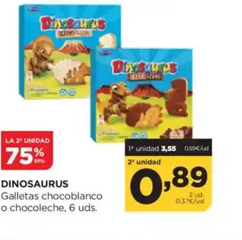 Alimerka DINOSAURUS Galletas chocoblanco o chocoleche oferta