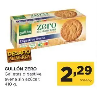 Alimerka GULLÓN ZERO Galletas digestive avena sin azúcar oferta