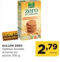 Alimerka GULLÓN ZERO Galletas doradas al horno sin azúcar oferta