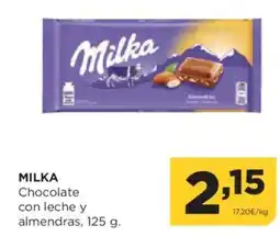 Alimerka MILKA Chocolate con leche y almendras oferta