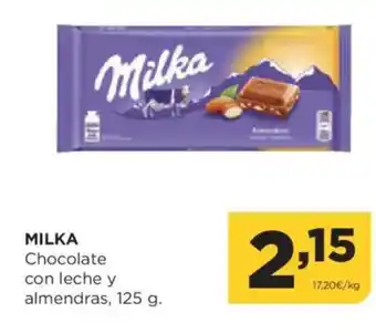 Alimerka MILKA Chocolate con leche y almendras oferta