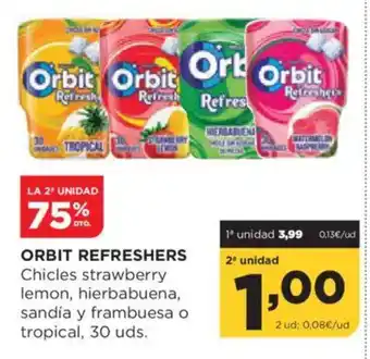 Alimerka ORBIT REFRESHERS Chicles strawberry lemon, hierbabuena, sandía y frambuesa o tropical oferta
