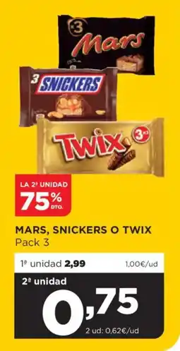 Alimerka MARS, SNICKERS O TWIX oferta