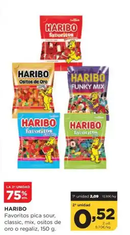 Alimerka HARIBO Favoritos pica sour, classic, mix, ositos de oro o regaliz oferta