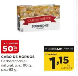 Alimerka CABO DE HORNOS Berberechos al natural oferta