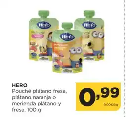 Alimerka HERO Pouché plátano fresa, plátano naranja o merienda plátano y fresa oferta