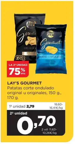 Alimerka LAY'S GOURMET Patatas corte ondulado original u originales oferta