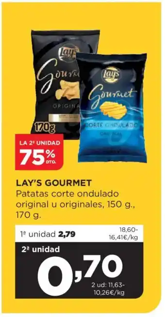 Alimerka LAY'S GOURMET Patatas corte ondulado original u originales oferta
