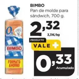 Alimerka BIMBO Pan de molde para sandwich oferta