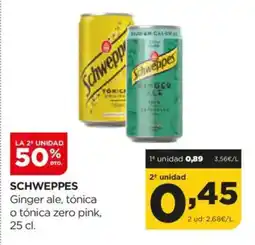 Alimerka SCHWEPPES Ginger ale, tónica o tónica zero pink oferta
