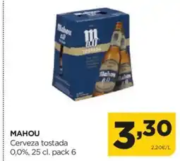 Alimerka MAHOU Cerveza tostada 0,0% oferta