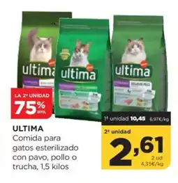 Alimerka ULTIMA Comida para gatos esterilizado con pavo, pollo o trucha oferta