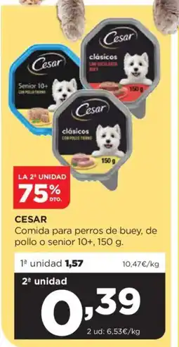 Alimerka CESAR Comida para perros de buey, de pollo o senior oferta