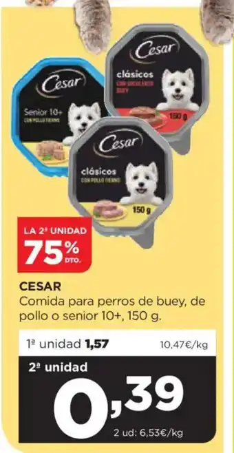 Alimerka CESAR Comida para perros de buey, de pollo o senior oferta