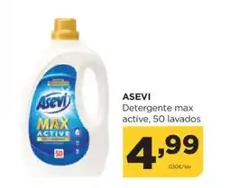 Alimerka ASEVI Detergente max active, 50 lavados oferta