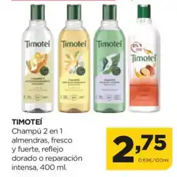 Alimerka ΤΙΜΟΤΕΙ Champú 2 en 1 almendras, fresco y fuerte reflejo oferta