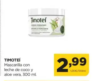 Alimerka TIMOTEÍ Mascarilla con leche de coco y aloe vera oferta