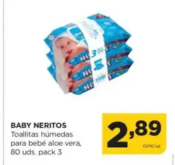 Alimerka BABY NERITOS Toallitas húmedas para bebé aloe vera oferta