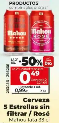 Dia Cerveza 5 Estrellas sin filtrar / Rosé oferta