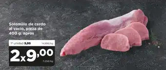 Alimerka Solomillo de cerdo al vacío, pieza de 400 g. aprox oferta