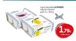 Condis LA FAGEDA Iogurt desnatat natural o llimona oferta