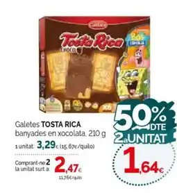 Condis TOSTA RICA Galetes banyades en xocolata oferta