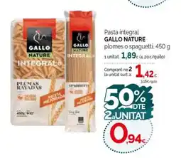 Condis GALLO NATURE Pasta integral oferta