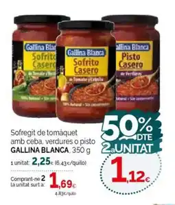 Condis GALLINA BLANCA Sofregit de tomàquet amb ceba, verdures o pisto oferta