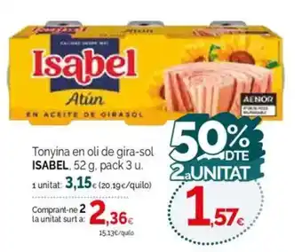 Condis ISABEL Tonyina en oli de gira-sol oferta