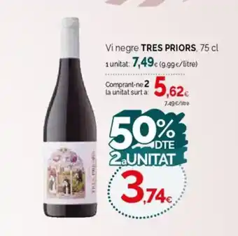 Condis TRES PRIORS Vi negre oferta