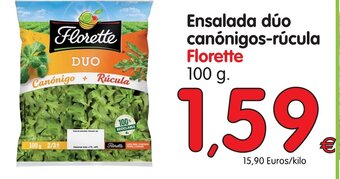 Alimerka Florette, Ensalada dúo canónigos-rúcula 100g. oferta