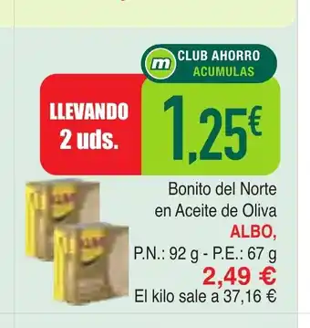 Masymas ALBO Boito del Norte en Aceite de Oliva oferta