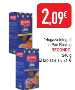 Masymas RECONDO Hogaza Integral o Pan Rústico oferta