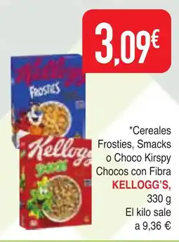 Masymas KELLOGG'S, Cereales Frosties, Smacks o Choco Kirspy Chocos con Fibra oferta