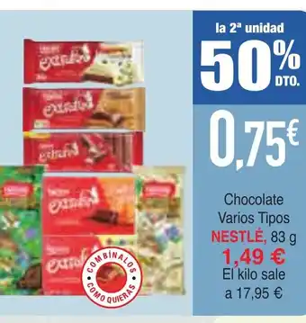 Masymas NESTLÉ Chocolate Varios Tipos oferta