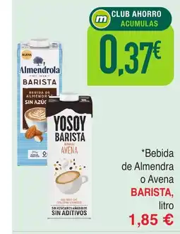 Masymas BARISTA Bebida de Almendra o Avena oferta
