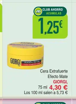 Masymas GIORGI Cara Extrafuerte Efecto Mate oferta