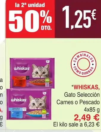 Masymas WHISKAS, Gato Selección Carnes o Pescado oferta