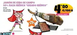 AhorraMas Jamón de cebo de campo 50% raza ibérica legado ibérico oferta