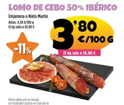 AhorraMas Lomo de cebo 50% ibérico oferta