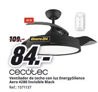MediaMarkt CECOTEC Ventilador de techo con luz EnergySilence Aero 4280 Invisible Black oferta