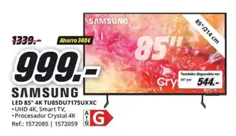 MediaMarkt SAMSUNG LED 85" 4K TU85DU7175UXXC oferta