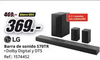MediaMarkt LG Barra de sonido S70TR oferta