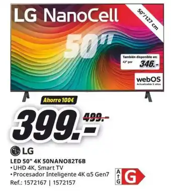 MediaMarkt LG LED 50" 4K 50NANO82T6B oferta