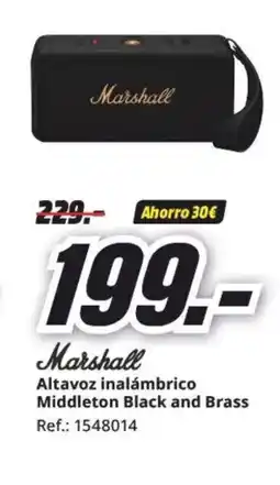 MediaMarkt Altavoz inalámbrico Middleton Black and Brass oferta