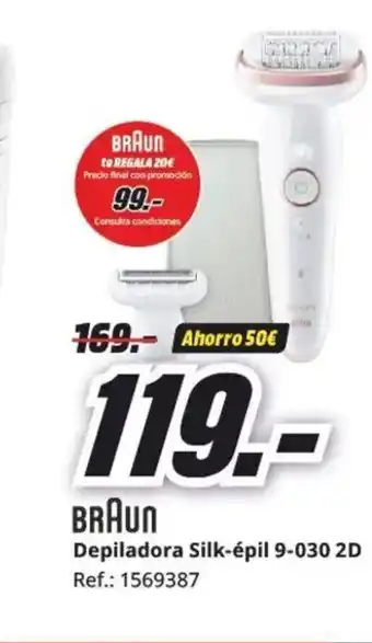 MediaMarkt BRAUN Depiladora Silk-épil 9-030 2D oferta