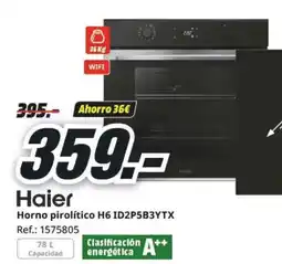 MediaMarkt HAIER Horno pirolítico H6 ID2P5B3YTX oferta