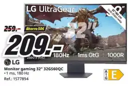 MediaMarkt LG Monitor gaming 32" 32GS60QC oferta